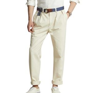 Ralph Lauren Cream Chinos with Tapered Fit
